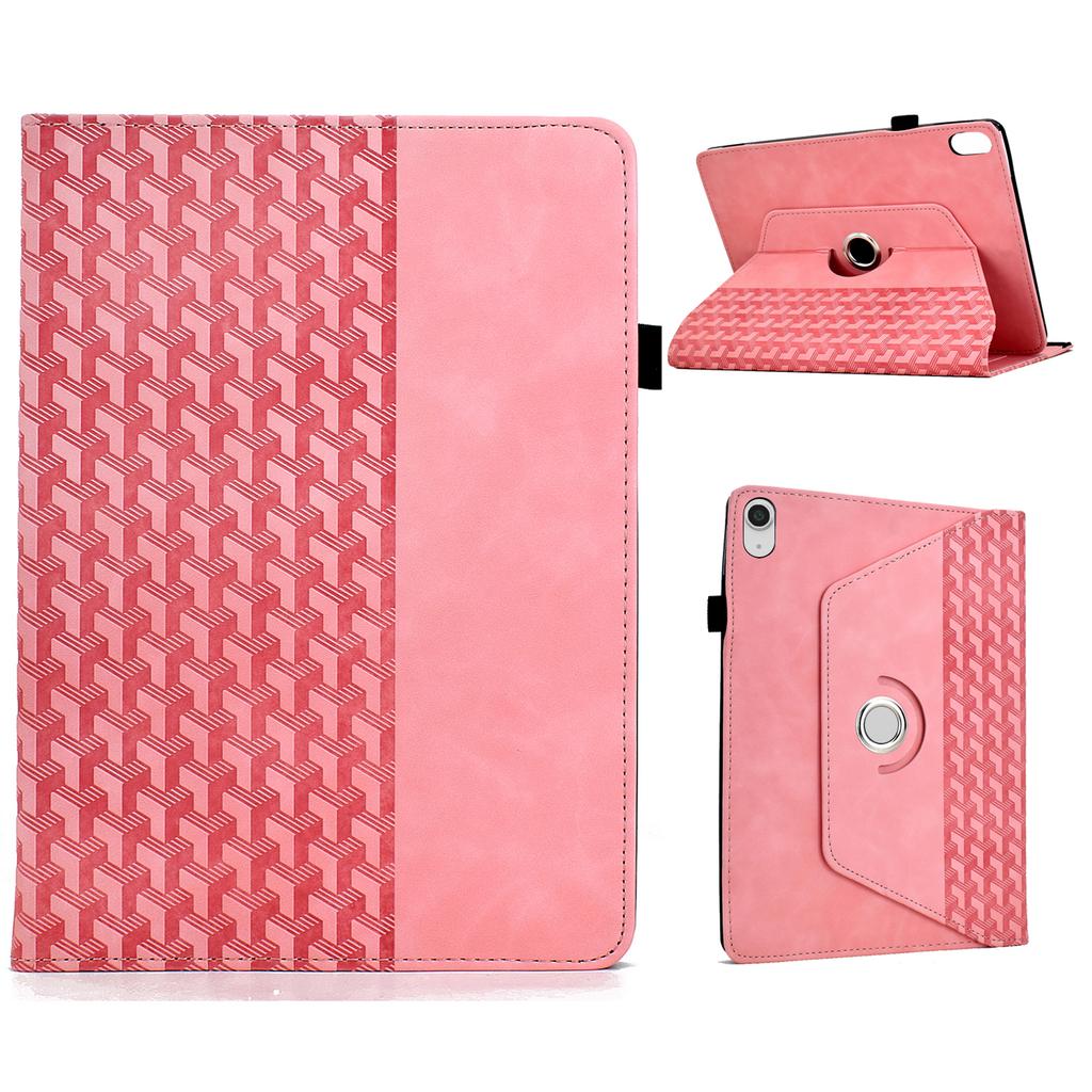 For iPad (2025)/10.9 (2022) Case Rotating Stand Building Block Imprinted Leather Tablet Cover