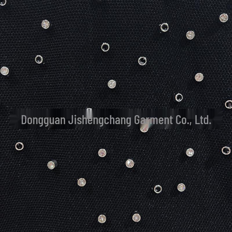 French Niche 2025 A/W Rhinestone Little Black Dress: Sleeveless, Round Neck, High Waist, A-line Short Skirt.