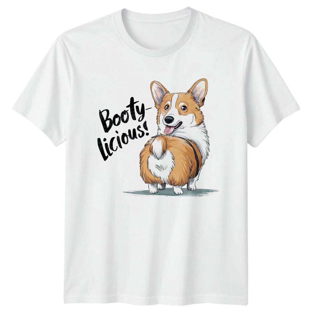 Bootylicious Corgi Dog Funny Animal Pun Graphic TShirt S