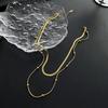 Minimalist Titanium Steel Double-Layer Snake Chain Necklace for Women