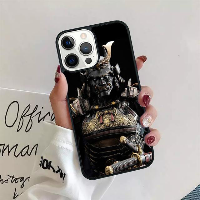 Samurai Japanese Warrior Mask Helmet Phone Case Cover for iPhone 17 Air 16 15 14 13 11 12 Pro Max Plus Coque