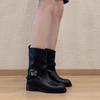 New Retro Style Round Head Thick Heel Medium Boots Women's Versatile Chelsea Boots Martin Boots Women's
