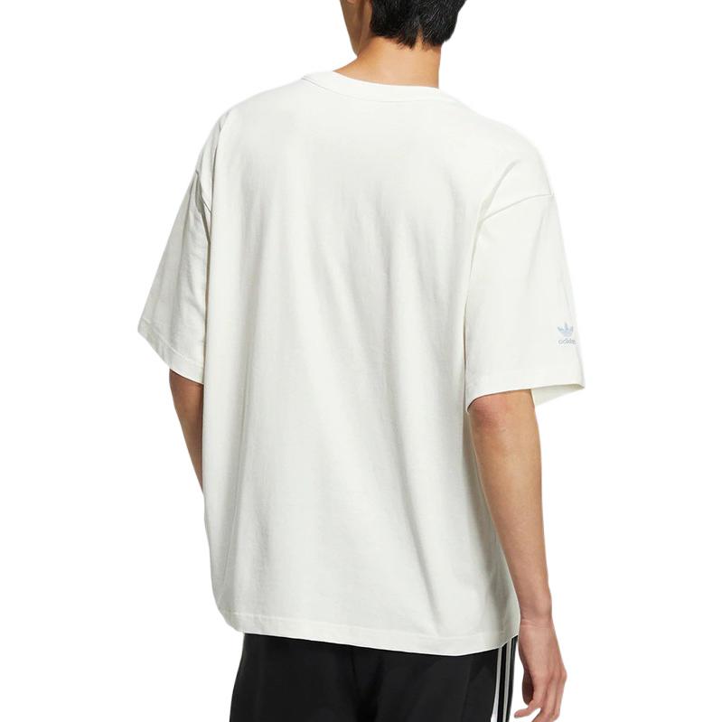 Adidas Originals Trefoil Color-Block Pocket Casual Crew Neck Short Sleeve T-Shirt Men Tops White HM7990