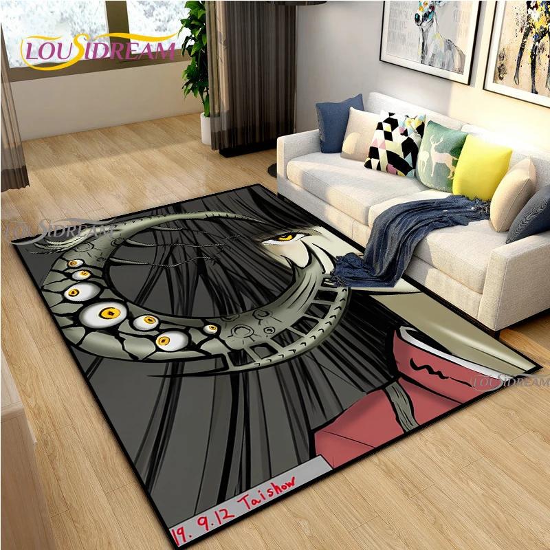 Junji Ito Art Fear Carpet for Living Room Bedroom Table Decor Yoga Area Rug Kitchen Kid Un-slip Floor Mat Alfombra Birthday Gift