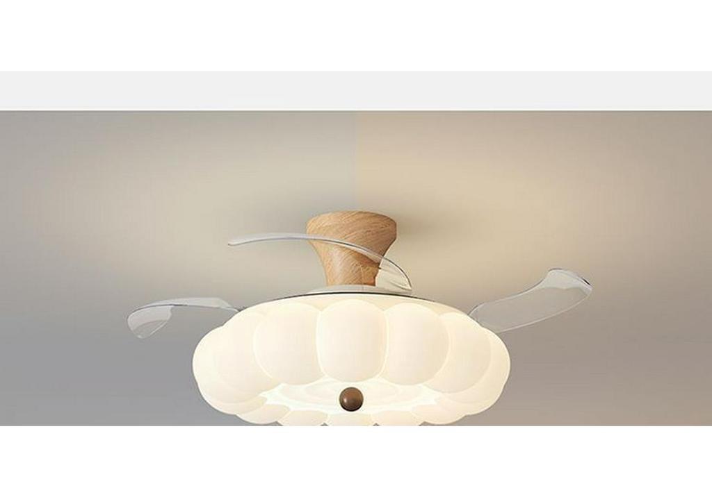 Antique-Style Cream Ceiling Fan with Invisible Light Fixture for Living Room, Bedroom, or Dining Room