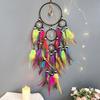 Colorful Crystal Stone Woven Dreamcatchers Wall Art Handmade Feathered Tassels Wall Hanging Ornament for Home Decors