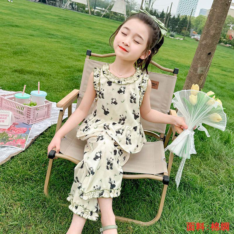 Girls Summer Floral Rayon Vest And Shorts Set Cute Baby Cotton Silk Home Wear Two Piece Outfit For Kids