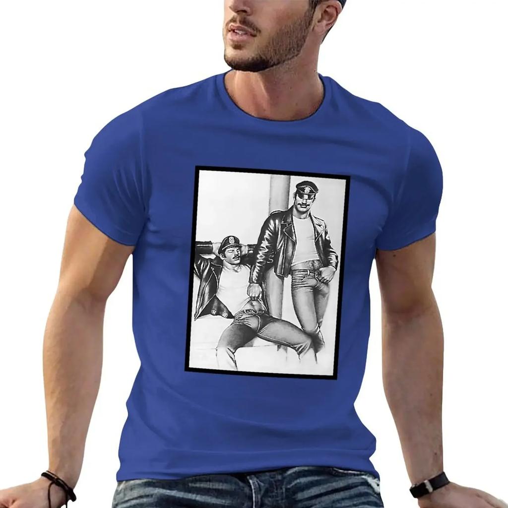 Vintage Tom Of Finland Frisky Duo Tshirt Vintage Cute Tops Unisexs Tshirts