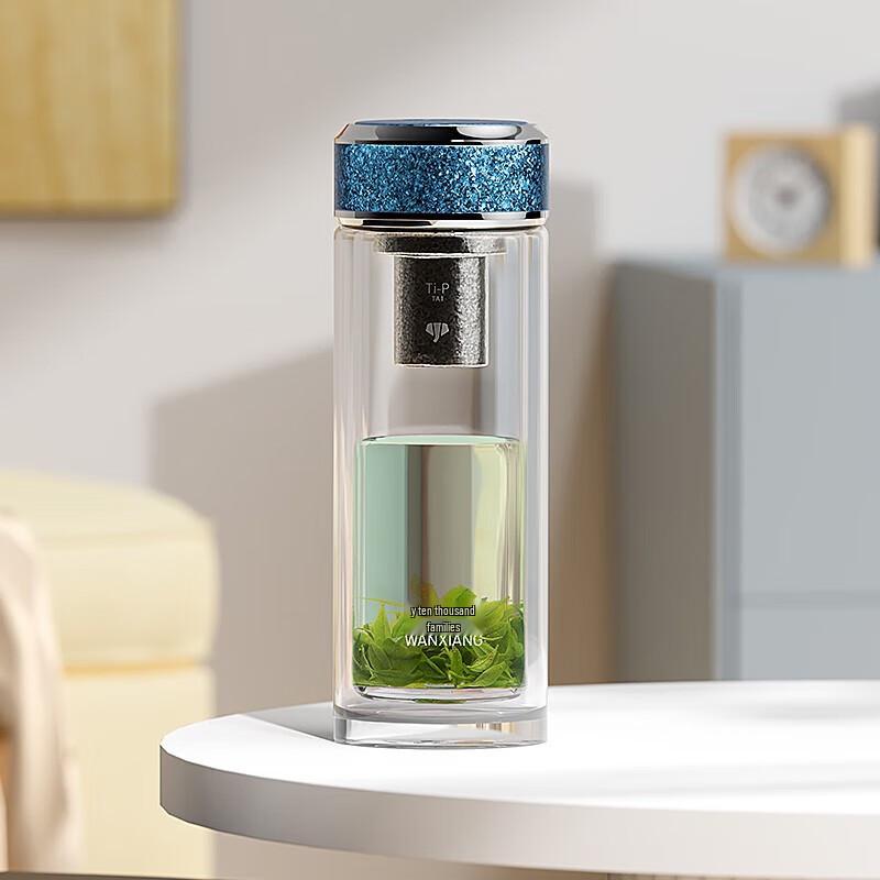 WANXIANG Double-Layer Antibacterial Glass Tea Cup