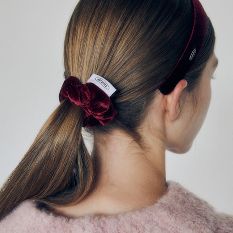 Mellotory Mini Velvet Scrunchie (burgundy)