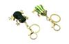 Navire Cute Frog Keychain Keyring Set (2 Types) Striped Green