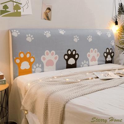 Soft Elastic Bed Head Cover Cartoon Dustproof Bedside Cover Skin-friendly Feel Cat Pattern Bed Back Dust Protector Cover Bedroom