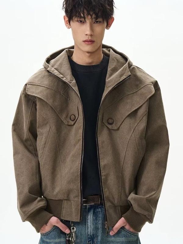 Herren Retro Nieten Harrington Jacke - Lässiger Lockere Passform für Frühling & Herbst