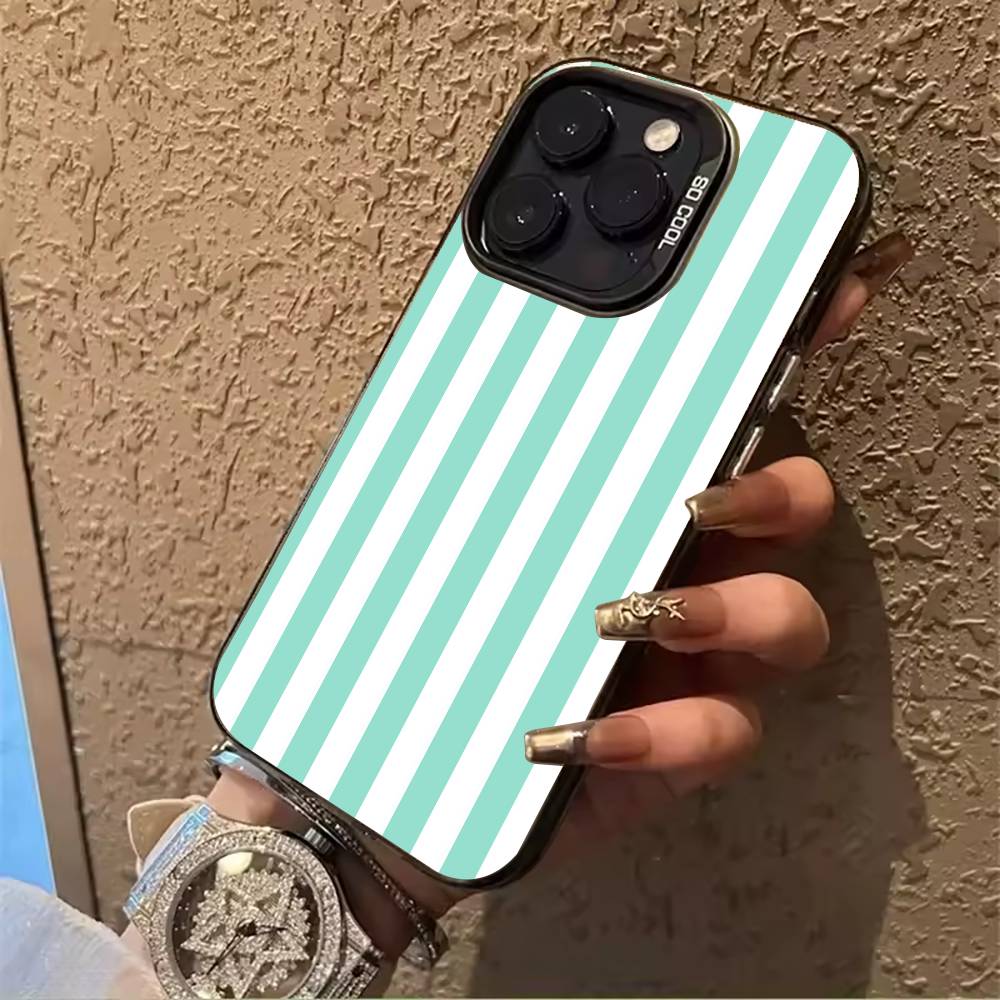 

Nice -colorful -stripes Phone Case For IPhone17 16 11 12 13 14 15 16 Pro Max Plus Cover Colored Silver Funda Bumber iPhone13ProMax