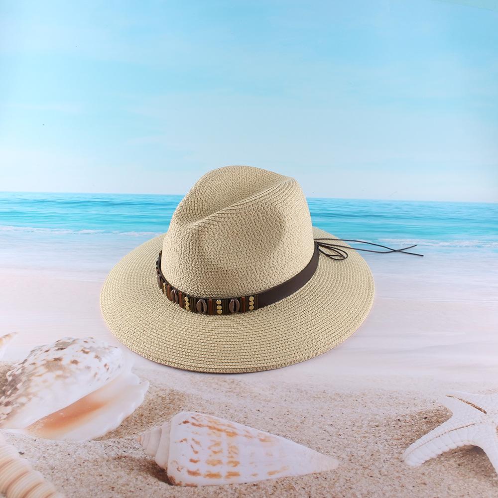Hot Sale New Couple Hat Women's European and American Jazz Top Hat Outdoor Beach Hat Sunscreen Shade Straw Hat
