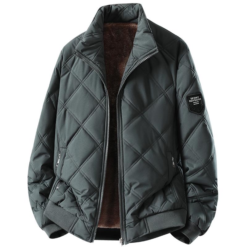 Große M-8XL Samtjacke Herren Stehkragen Samt Verdickt Herrenmantel