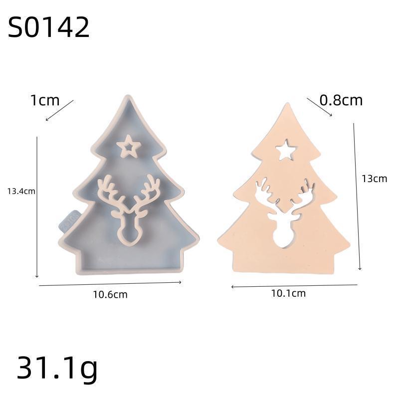 New Pemegang Lilin Sisipan Pokok Krismas Acuan Silikon Pemegang Lilin Tealight Pokok Bintang Acuan Plaster Acuan Hiasan Hiasan