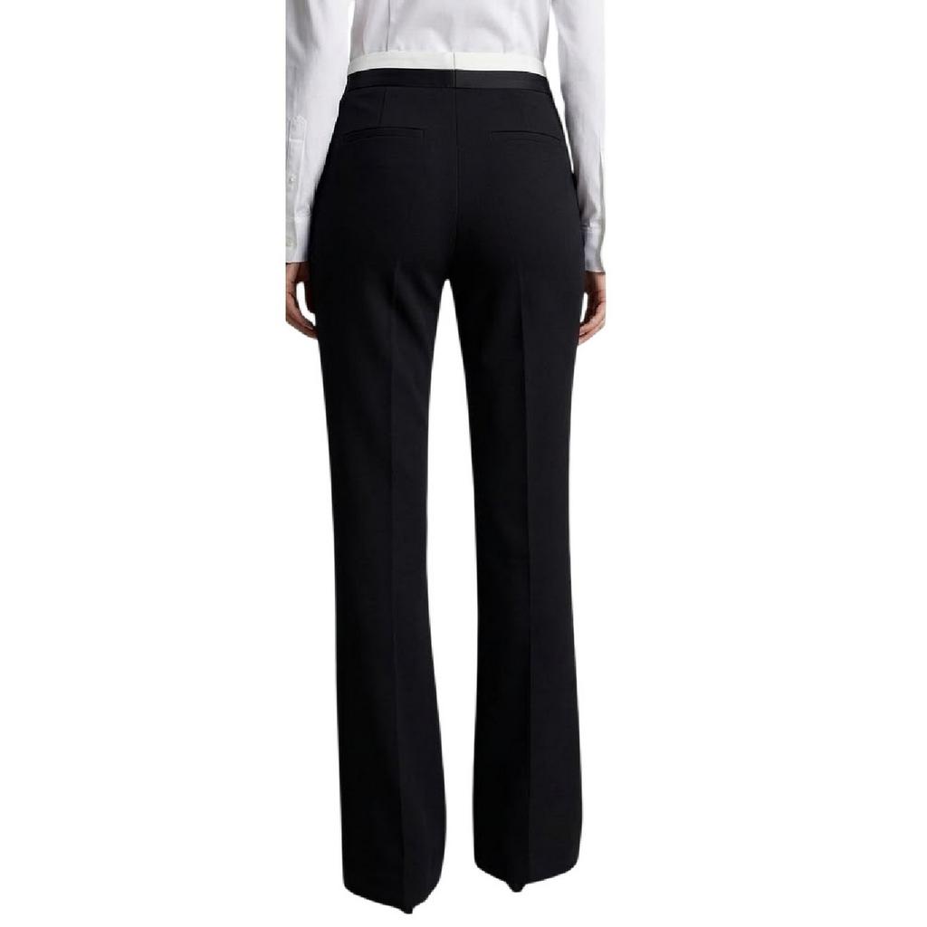 Off White Womens/Ladies Flared Regular Tuxedo Trousers