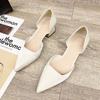 French Hollow Sandals Summer 2025 New Women's Shoes Medium Heel Thick Heel Pointed Single Shoes Bag Head Fairy Style Shoes