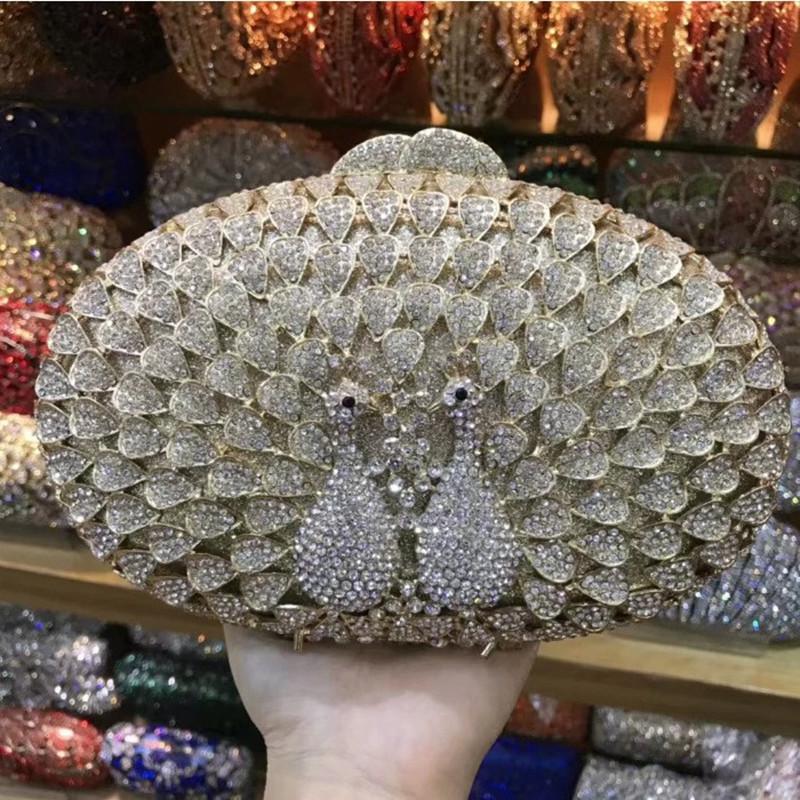 White Diamond Blue Purse For Lady Crystal Evening Clutch Bag 100% Handmade Rhinestone Women Party Mini Minaudiere Bag