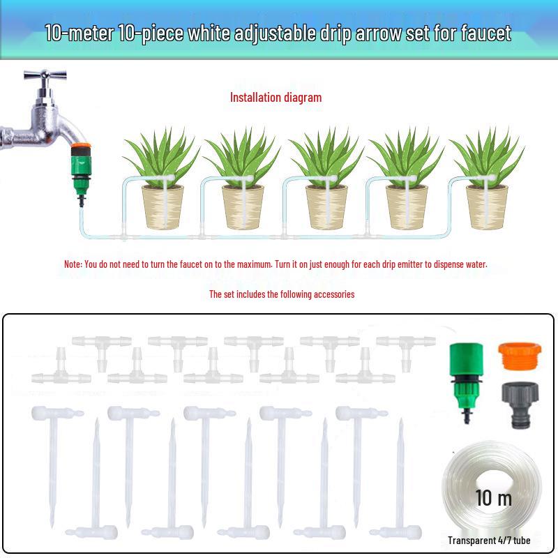 Automatic Adjustable Drip Irrigation System for Potted Plants - Ideal for Lazy Gardeners & Travelers