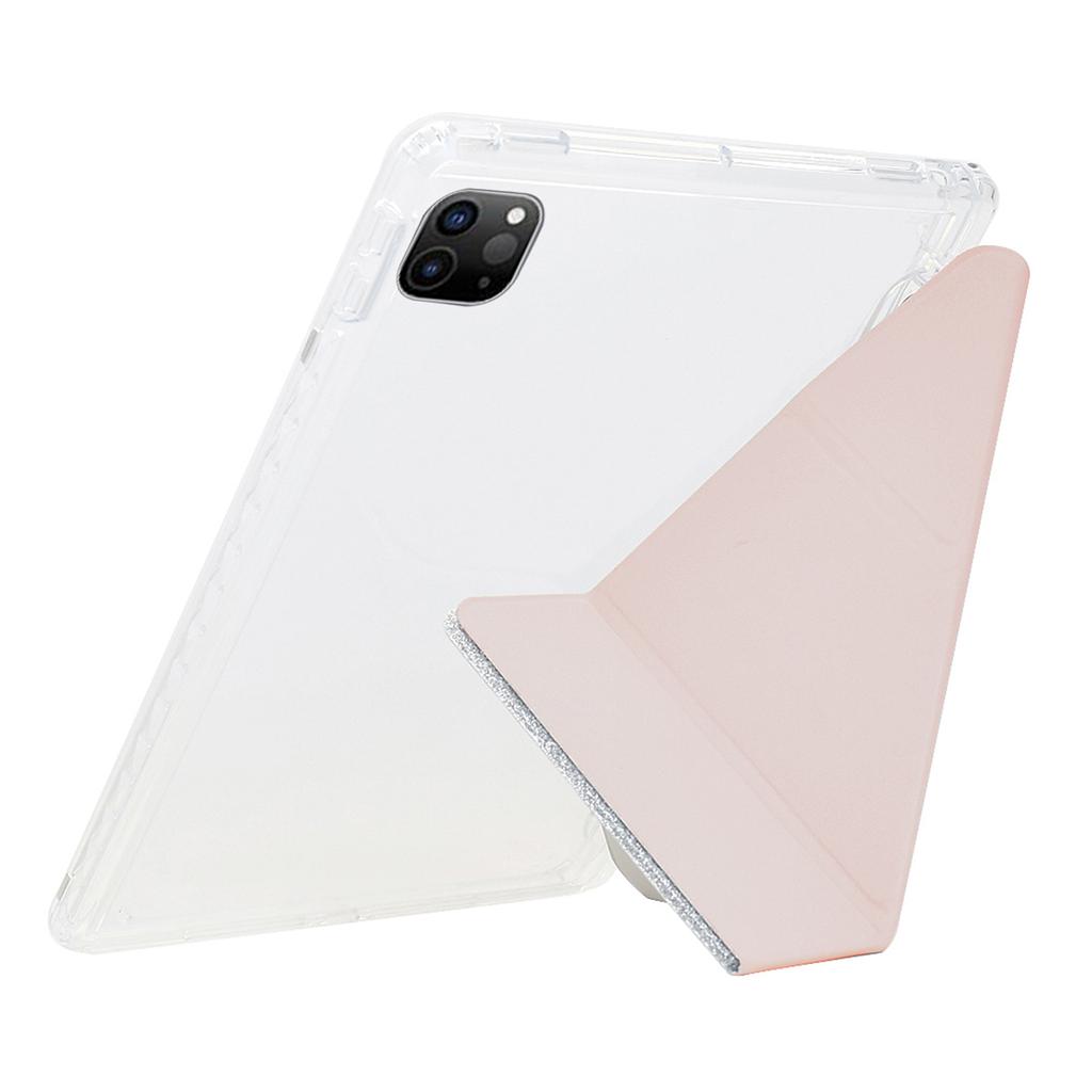 Tablet Case For iPad Pro 12.9 (2022)/(2021)/(2020)/(2018) Y-Fold Stand Glitter Leather TPU Acrylic Clear Cover