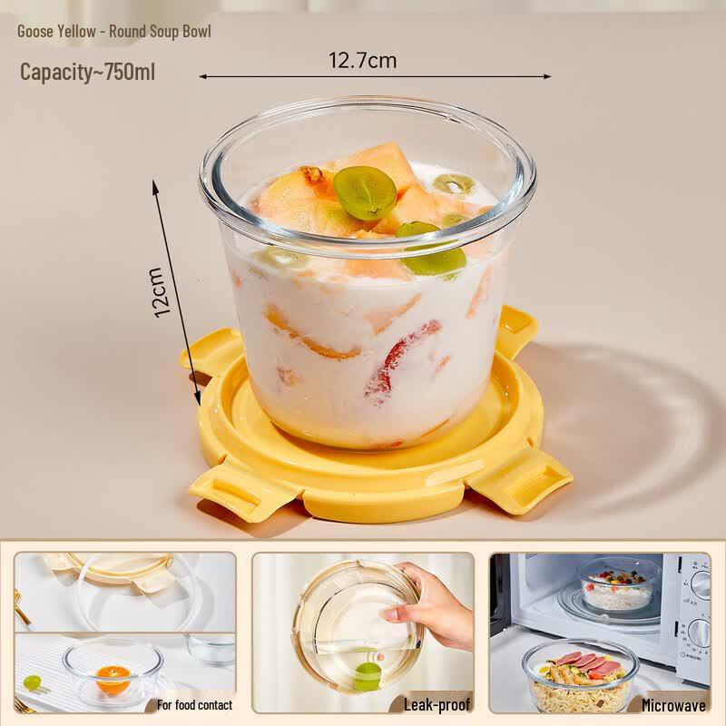 Qiwei Round Glass Food Storage Container