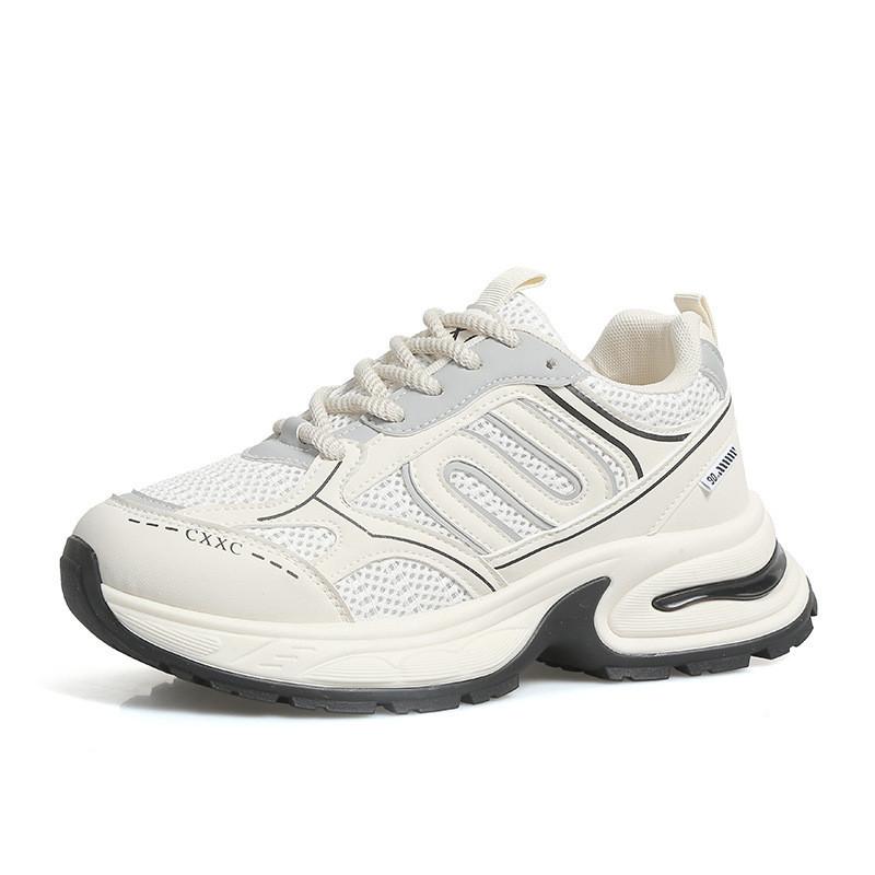 

2025 новые туфли для пап на платформе, универсальные повседневные женские кроссовки, популярная женская обувь для бега, корейская версия спортивной обуви 35 белый