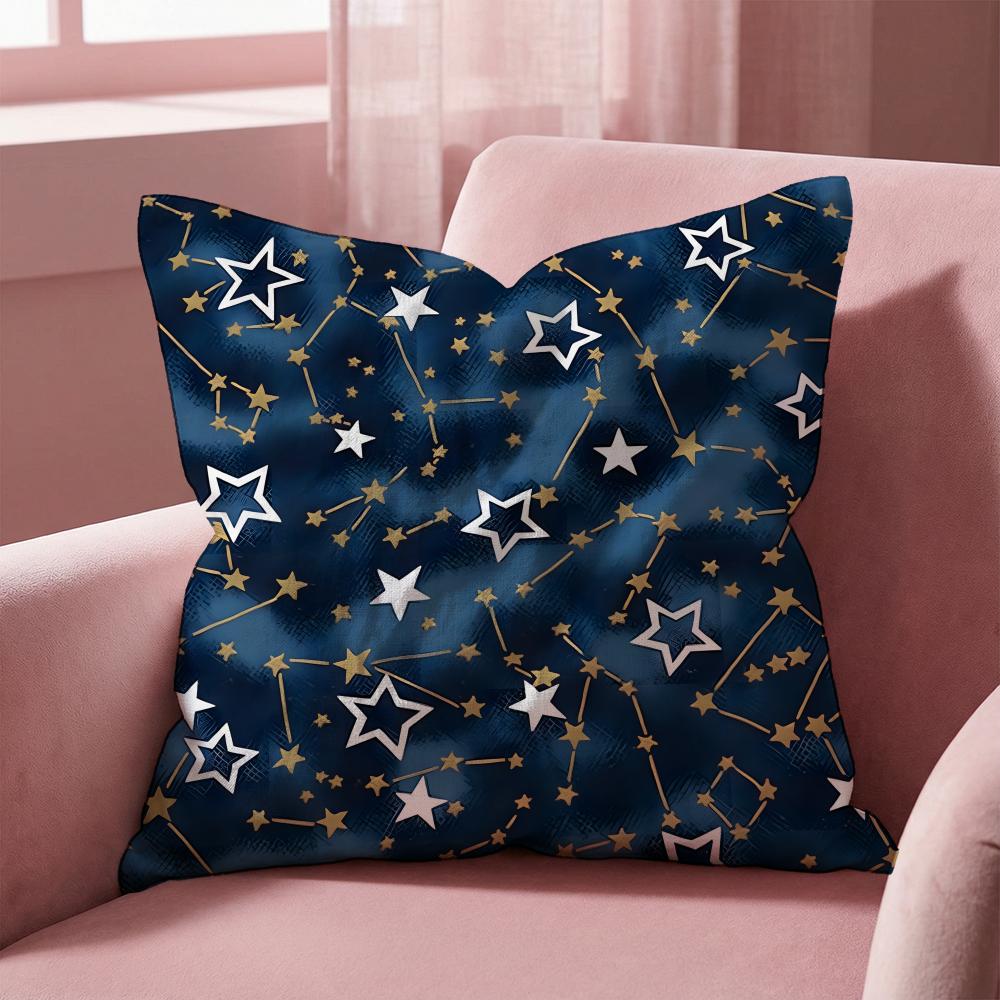The Starry Sky Cushion Cover MultiScene Pillow Cover for Home Car Reversible Soft Durable for Daily Use