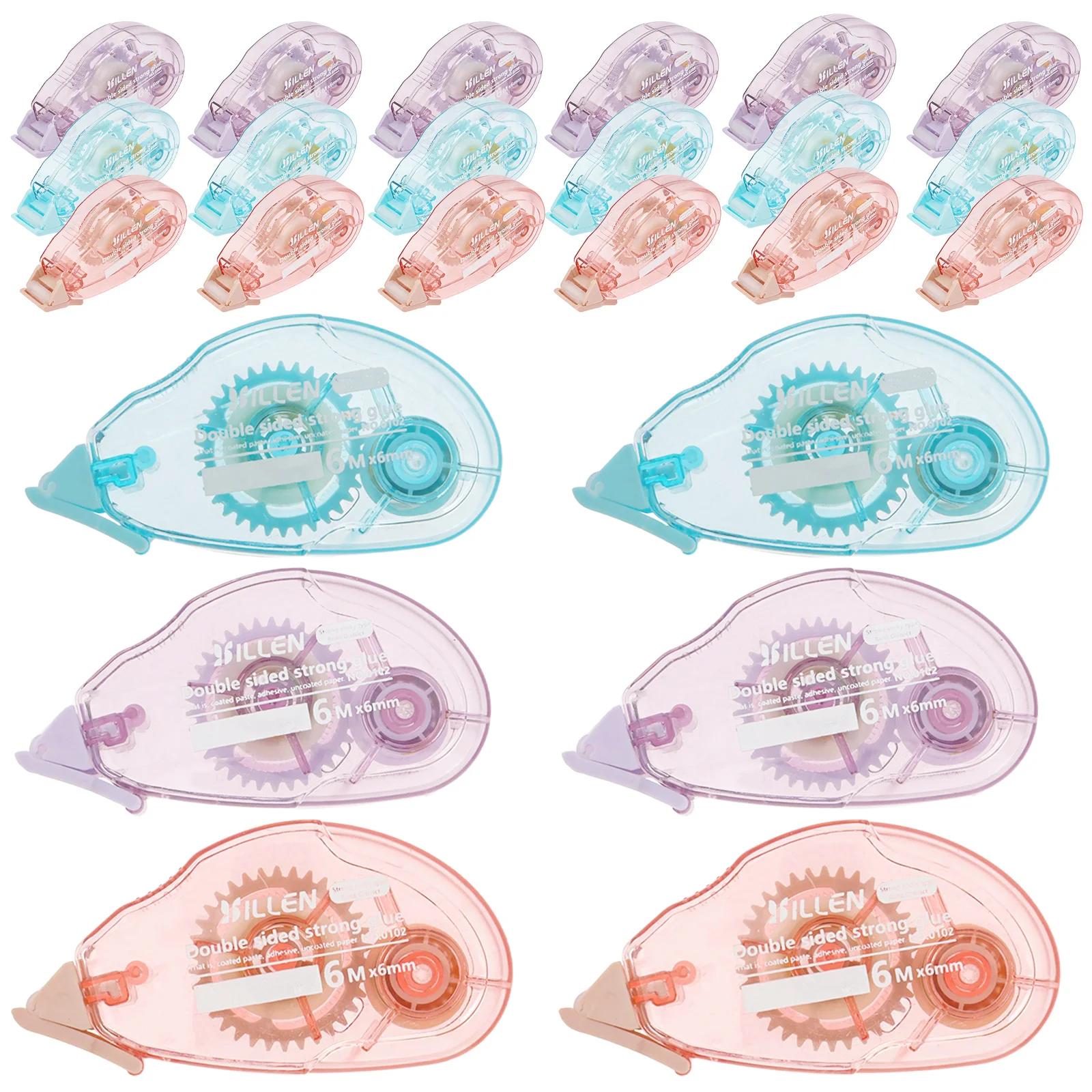 

24 упаковки Клейова стрічка Ролик Двостороння клейка стрічка Диспенсер для скрапбукінгу 6м x 6мм для листівок Ведення щоденника Пакування подарунків