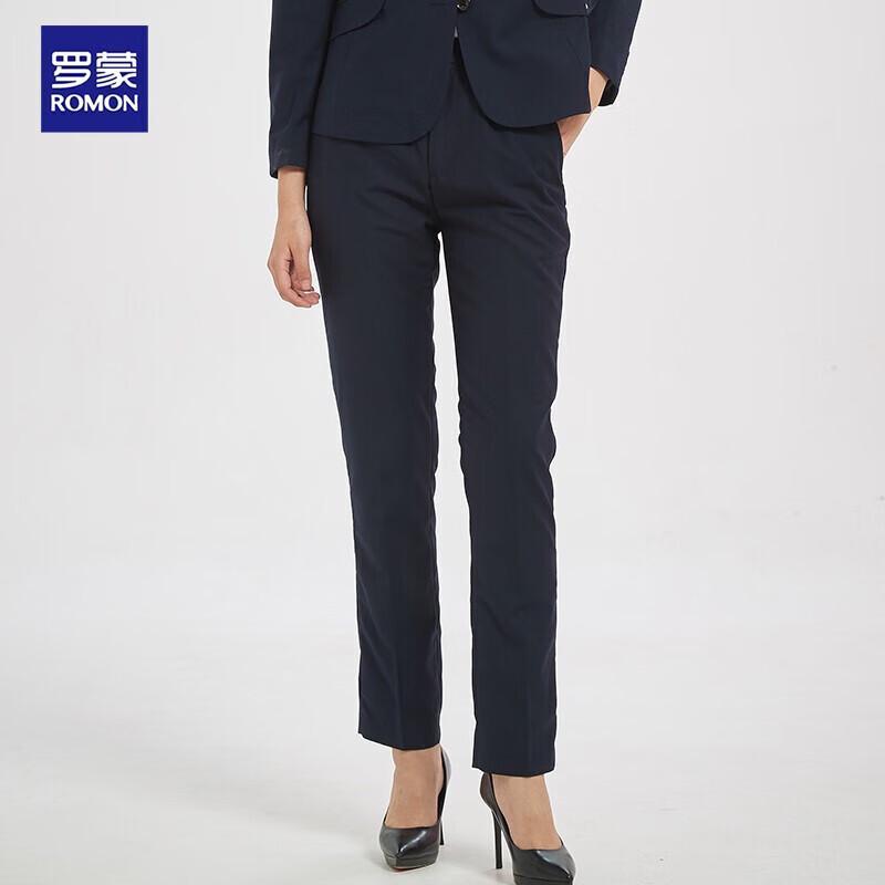 Luomeng Women's High-Waist Business Straight-Leg Trousers