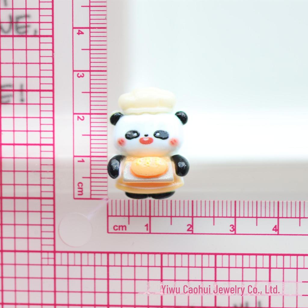 Panda Bread Toast DIY Cream Glue Cartoon Food Resin Jewelry Accessories