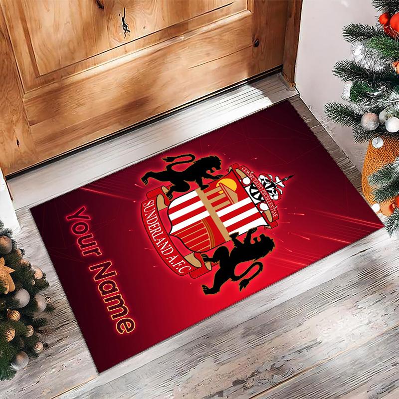 Sunderland FC Printed Crystal Velvet Rug Non‑Slip Crystal Velvet Carpet For Sofa Bedroom Indoor Home Decoration