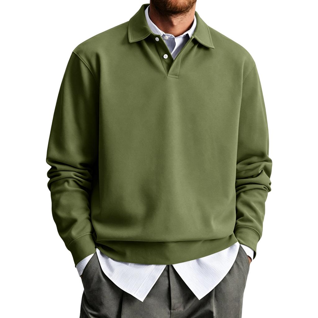 Men's Color Long Sleeve Shirt Casual Collared Top for Daily Wear