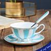 1set European Elegance Candy Colored Ceramic Coffee Cup with Matching Saucer Perfect for Coffee Afternoon Tea Set Drinkware Gift
