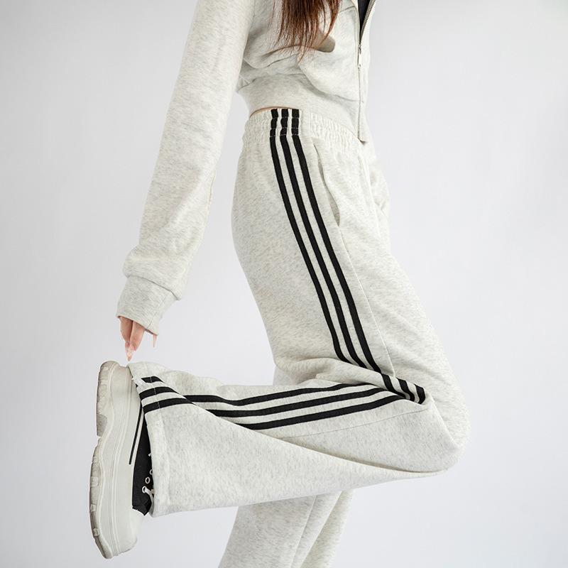 Black Sweatpants Children's Spring and Autumn New Striped Sweatpants Small Straight Casual Wide-leg Pants