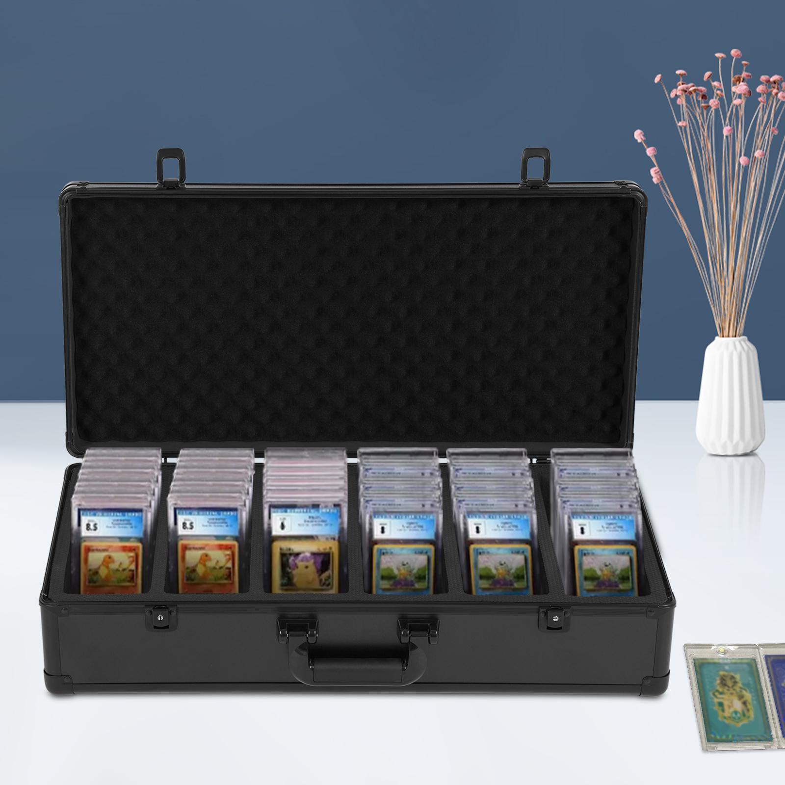 

6-Slot Card Organizer Box with Handle, 15kg/33lbs Capacity, Trading Card Holder, Portable Storage Case for Collectible Cards чёрный