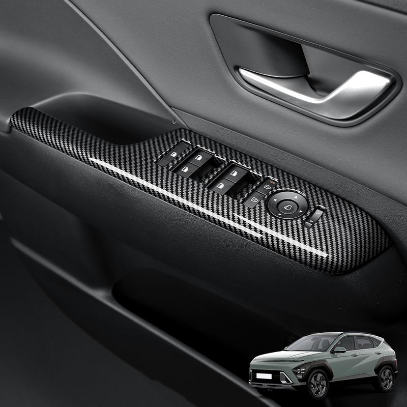 Fensterheber-Schalterknopf-Abdeckung Türarmlehnen-Oberflächenabdeckungen Schutzleiste für Hyundai Kona SX2 2024-2026Linkslenker