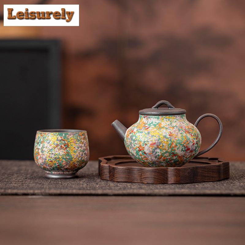 150ML Rock Painting Time Teapot Elegant Tea Infuser Pot Tea Maker Kettle With Ball Hole Tableware Accessories Collection Craft