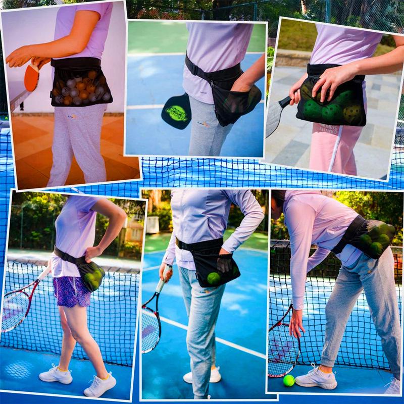 Draagbare Tennis & Pickleball Heuptas met Ballenopraper
