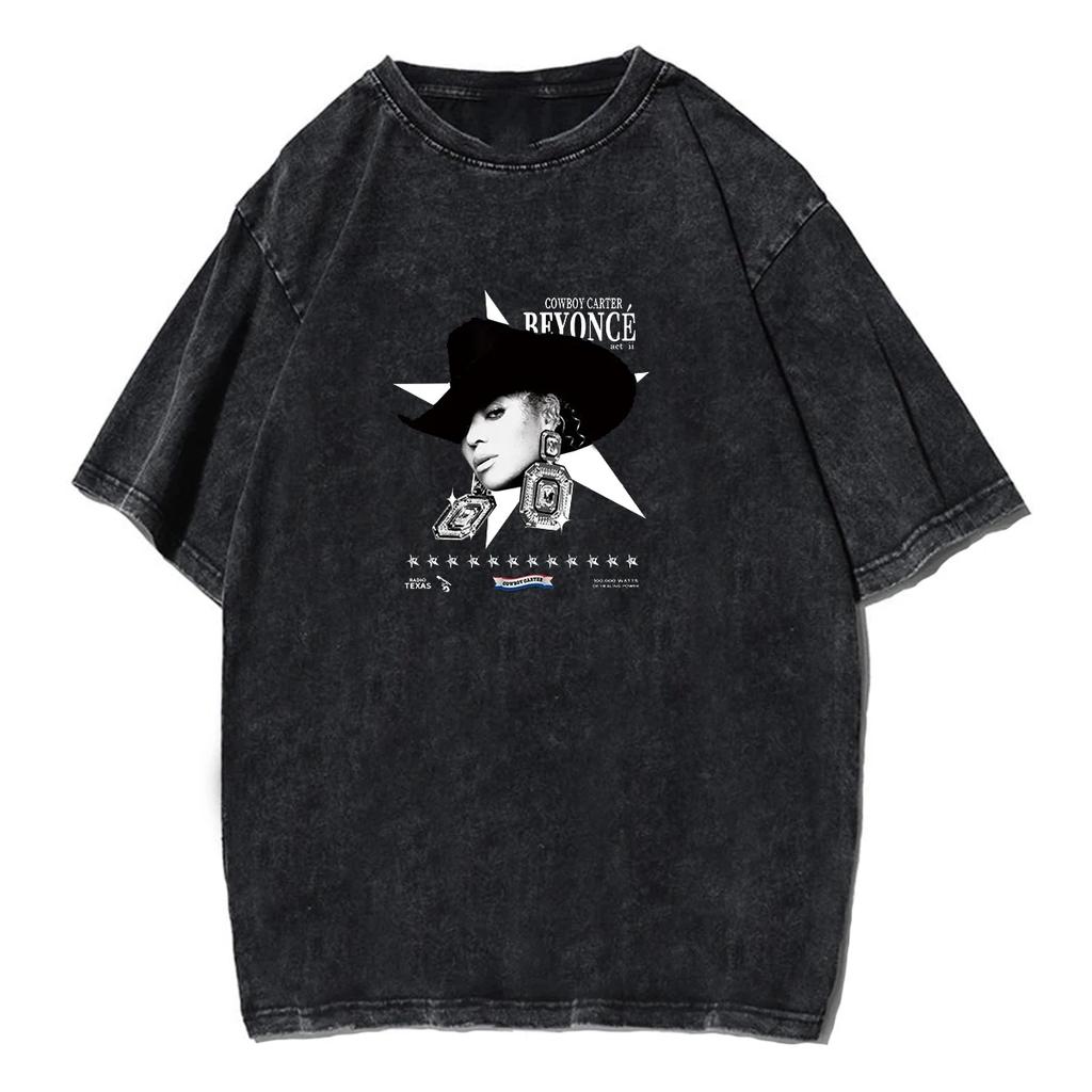 Beyonce Cowboy Carter Cotton Shirt Music Tour for Fans Y2k Women T-shirts Men Fugees Men Clothing T Shirt Woman Fugees Tiki