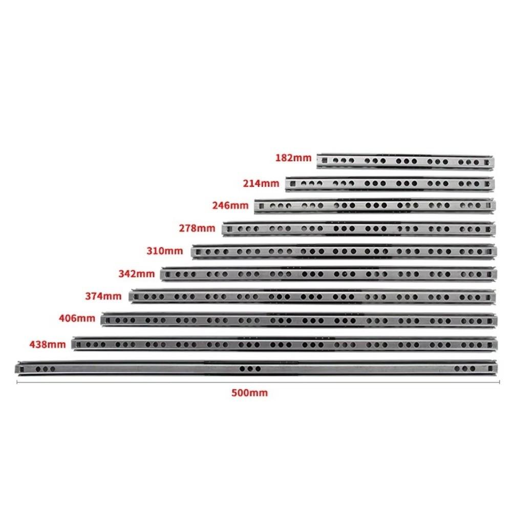 2PCS Two Way Slide Bearing Drawer Slides Smooth Glide Steel Ball Bearing Slide Kitchen Cupboard