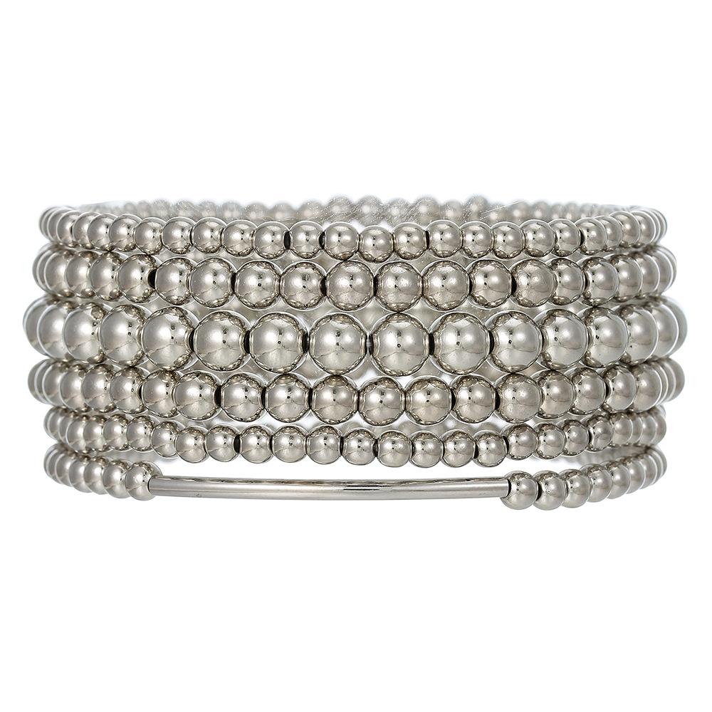 European and American Popular Ccb Beaded Bracelet Bohemian Versatile Stacked Bracelet Geometric Bead Bracelet Female