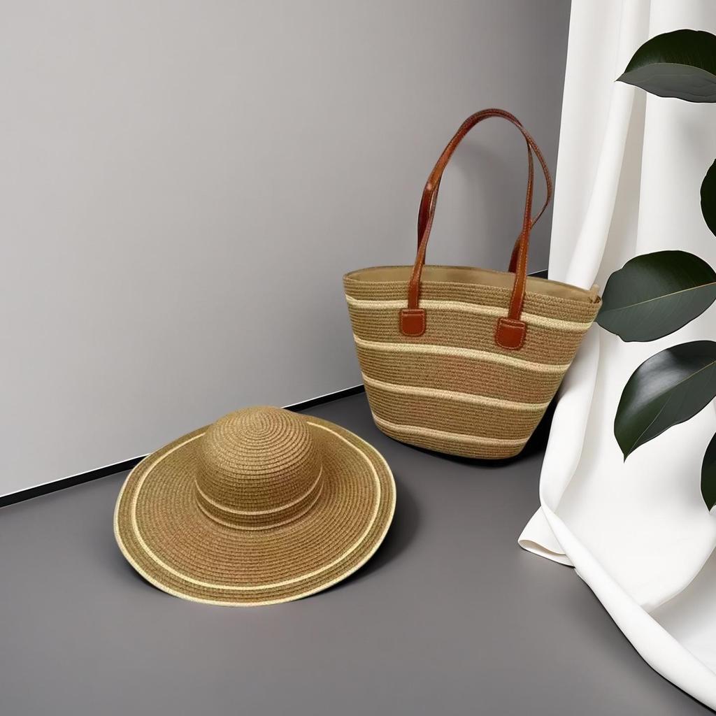 Trendy French One-Shoulder Straw Tote: Large-Capacity Woven Beach & Vacation Handbag for Women