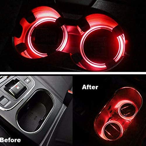 LED Coaster LED Cup Holder Light 2 Pack 7 Colors