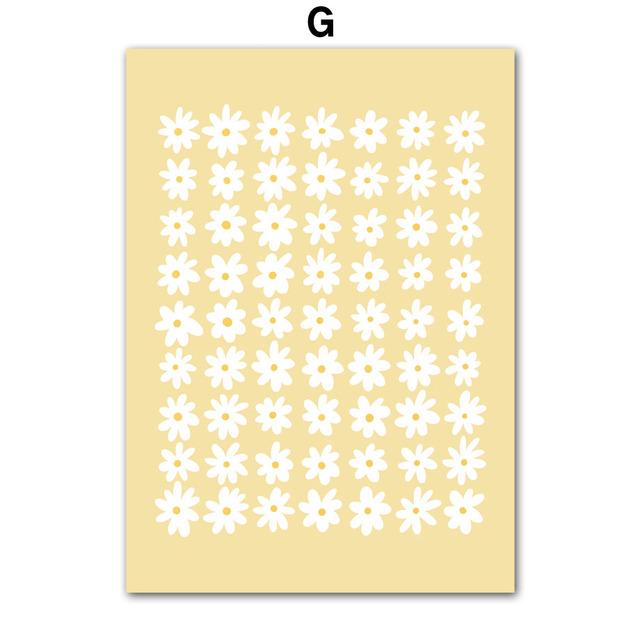 Minimalist Flower Color Block Coral Daisies Nordic Canvas Painting Wall Art Posters Prints Abstract Pictures Living Room Decor