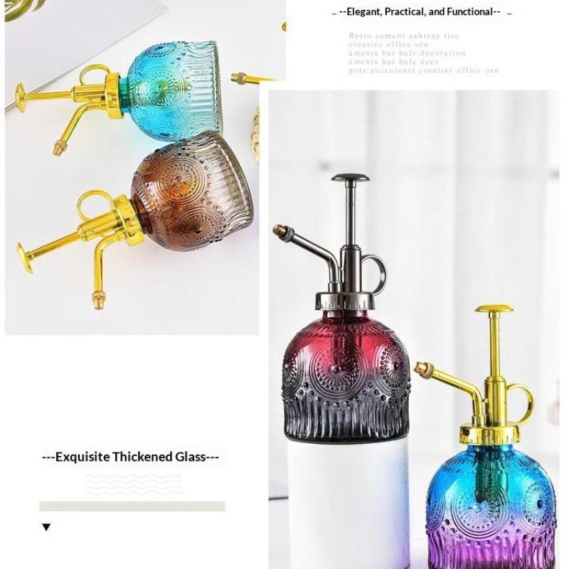 1 Stück Glas-Sprüher für die Bewässerung Vintage Kunststoff-Oberteil Pumpe Gießkanne Farbige Glas-Sprühflasche Pflanzen-Sprüher Für Zimmerpflanzen