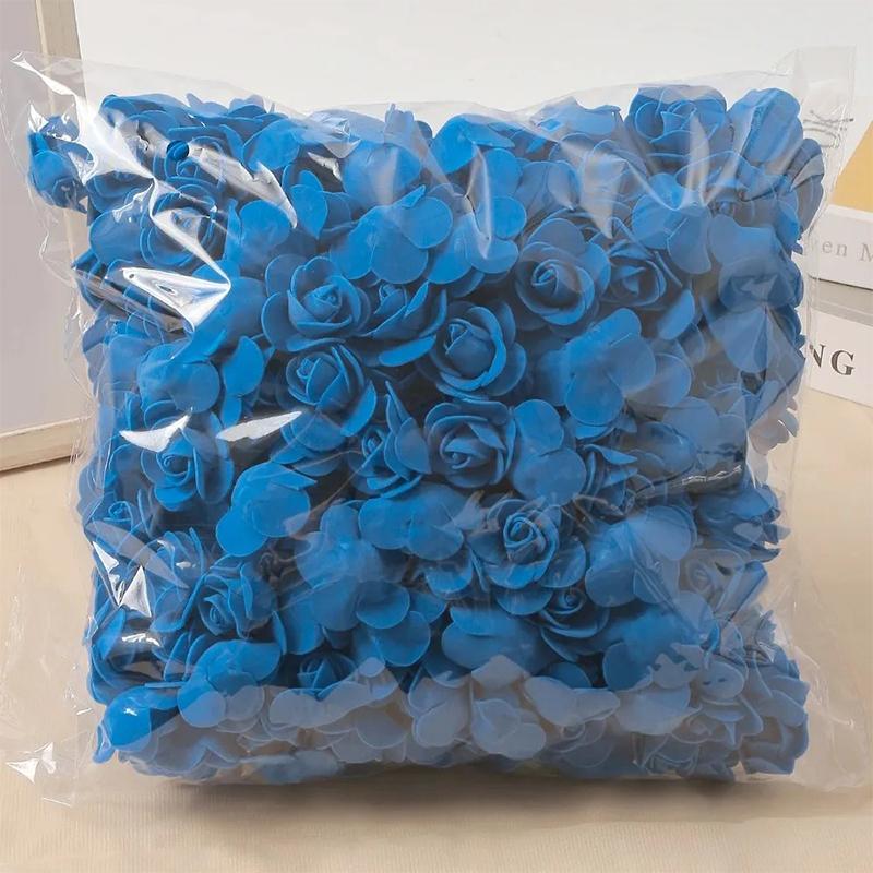 50/100/200Pcs 3.5cm Artificial Flower Foam PE Rose Heads DIY Valentine's Day Roses Wedding Candy Box Decoration Bride Accessory