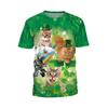 Summer Fashion Green Funny graphic t shirts Men Casual Hip Hop harajuku Printed Tees New Trend Creative Pattern Short Sleeve Top
