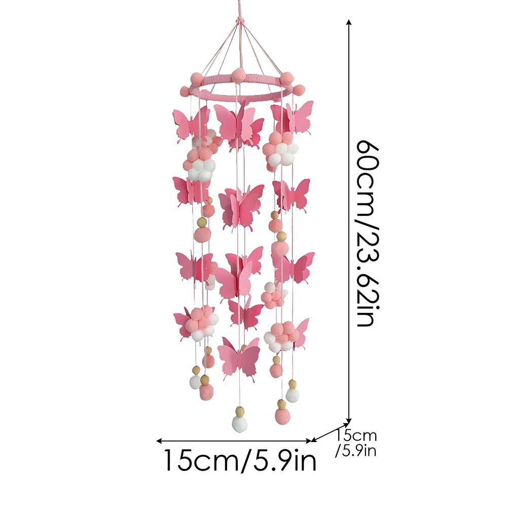 

Подвеска для детской кроватки, бабочки, декор, ручная работа, элегантные шарообразные украшения для ресторана, отеля, спальни, детской комнаты розовый